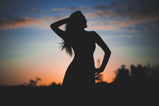 Silhouette of free woman