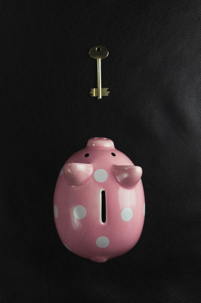 picture of piggy bank and key representing abundance