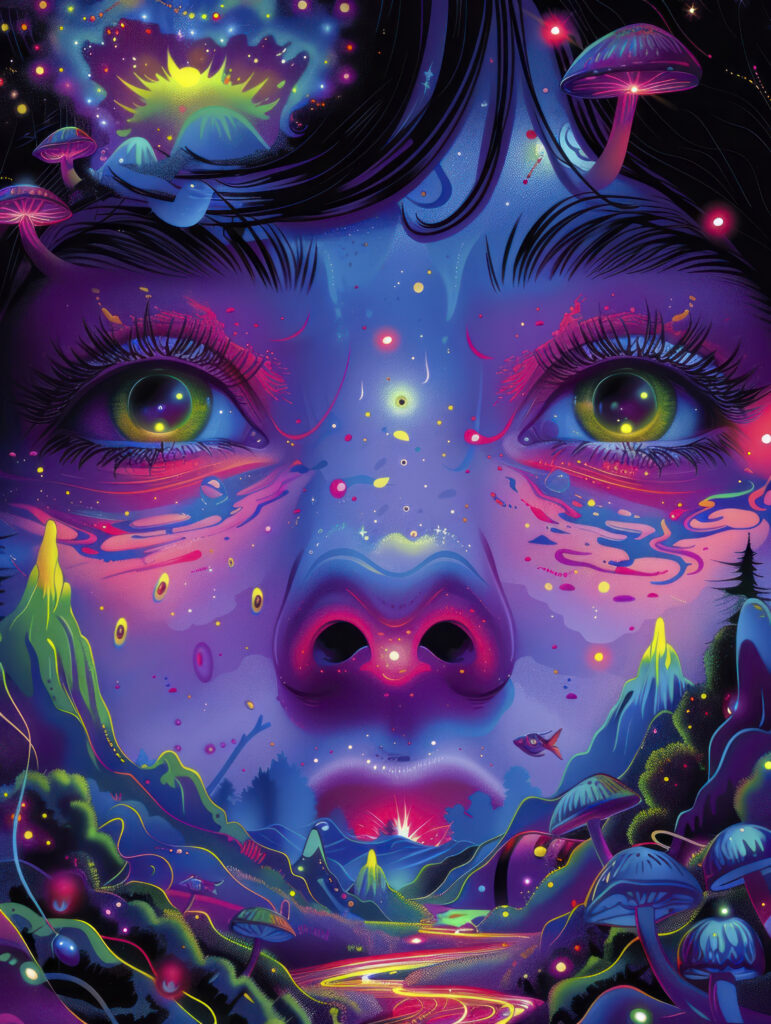 Psychedelic girl illustration
representing the higher self