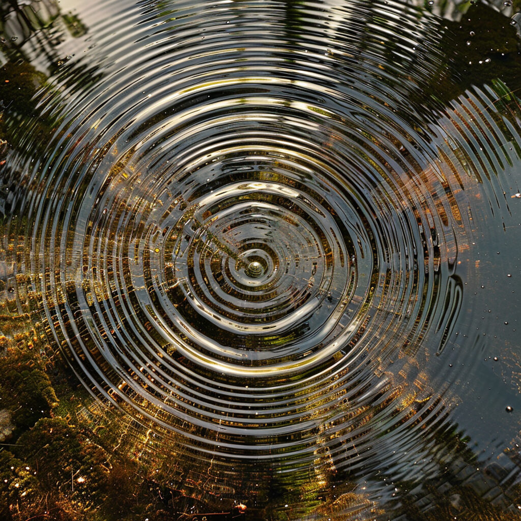 high definition ripple effects on water representing the law of vibration