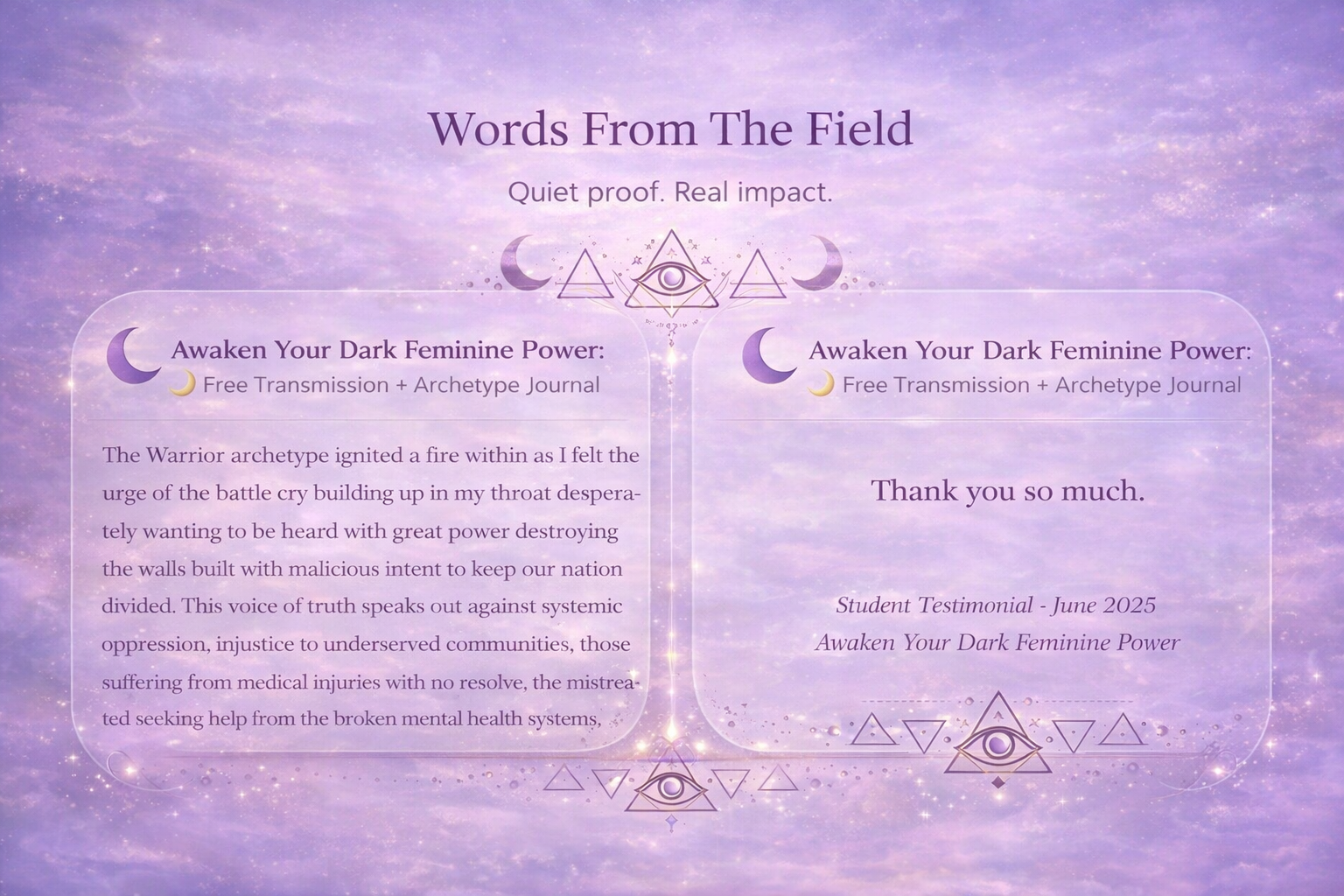 Words From The Field testimonials